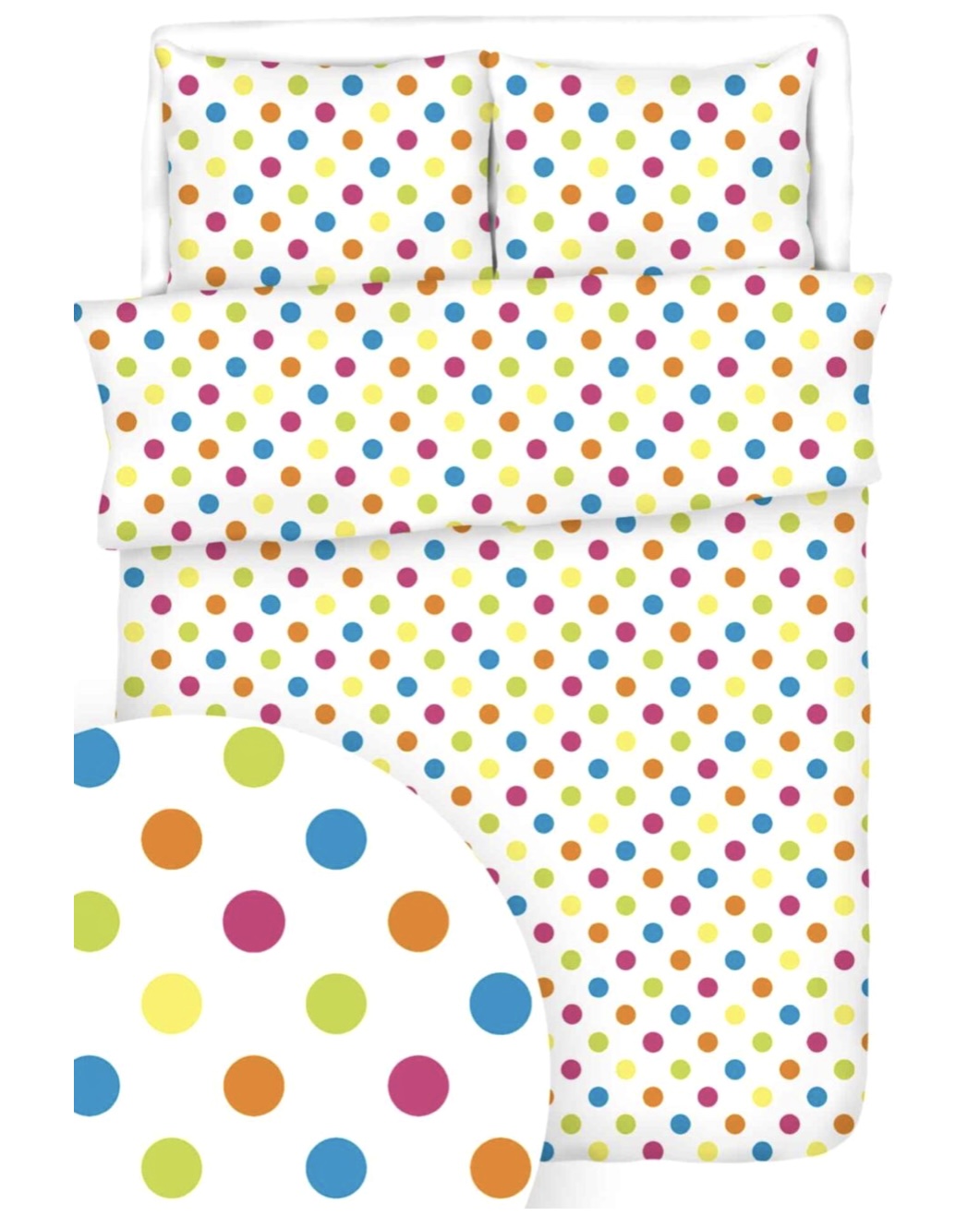 Komplet_poscieli_kora_100%_bawelny_160x200cm_wzor_kolorowe_grochy