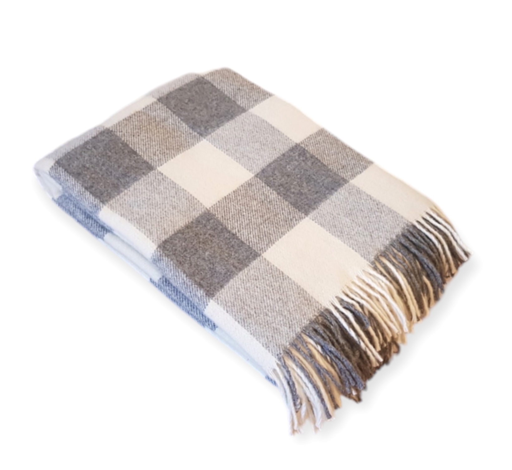 Koc_100%_welna_nowozelandzka_150x200_wzor_szachownica_szara