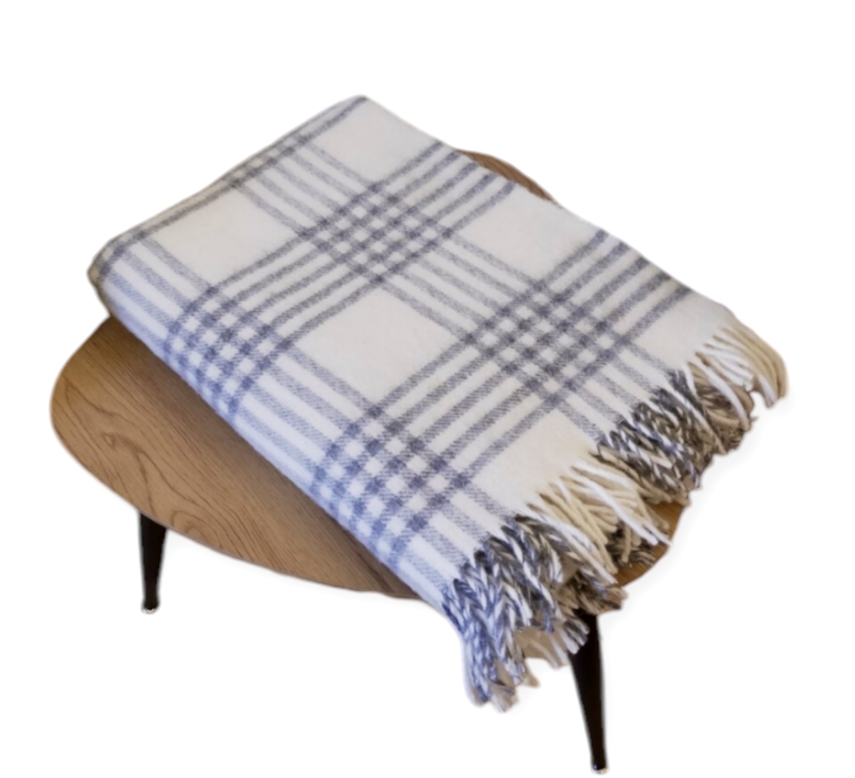 Koc_100%_welna_nowozelandzka_150x200_wzor_krata_III_bialo-szary