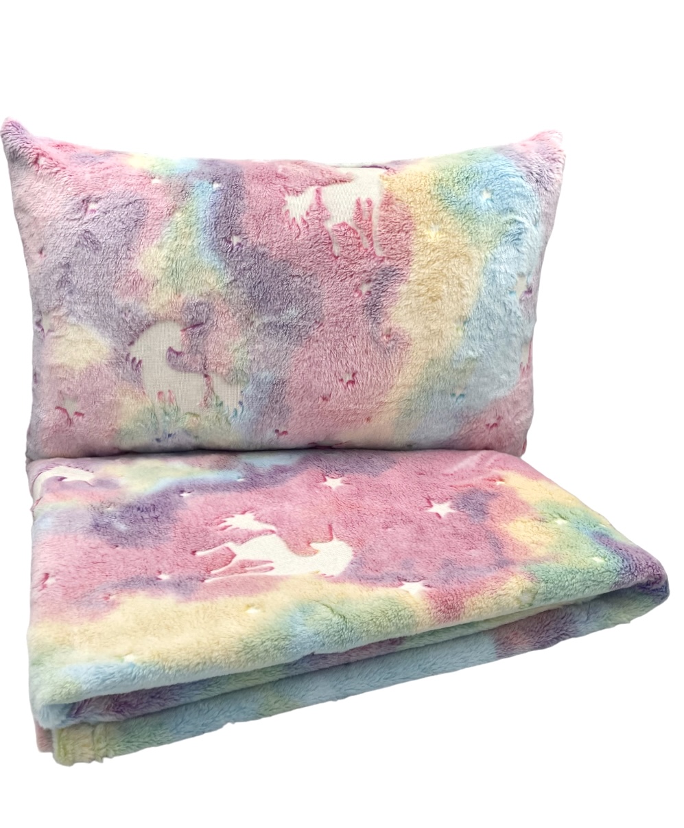 Komplet_Kocyk_Poduszka_Jednorozec_multikolor_swiecacy_w_ciemnosci_