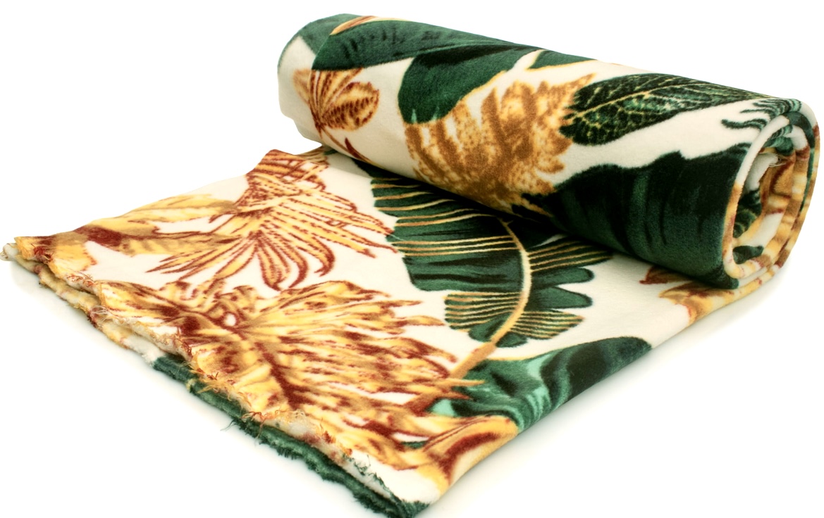 Koc_polarowy_bialy_wzor_monstera_cieply_250g