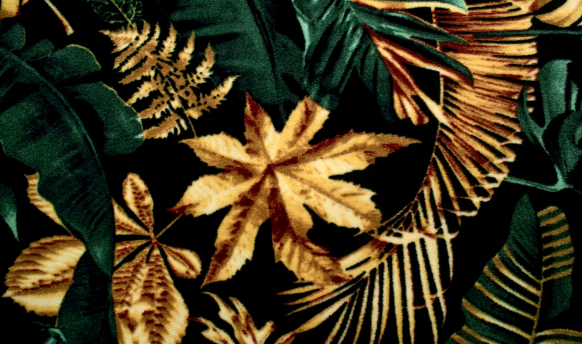 Koc_polarowy_ciemno_zielony_wzor_monstera_cieply_250g