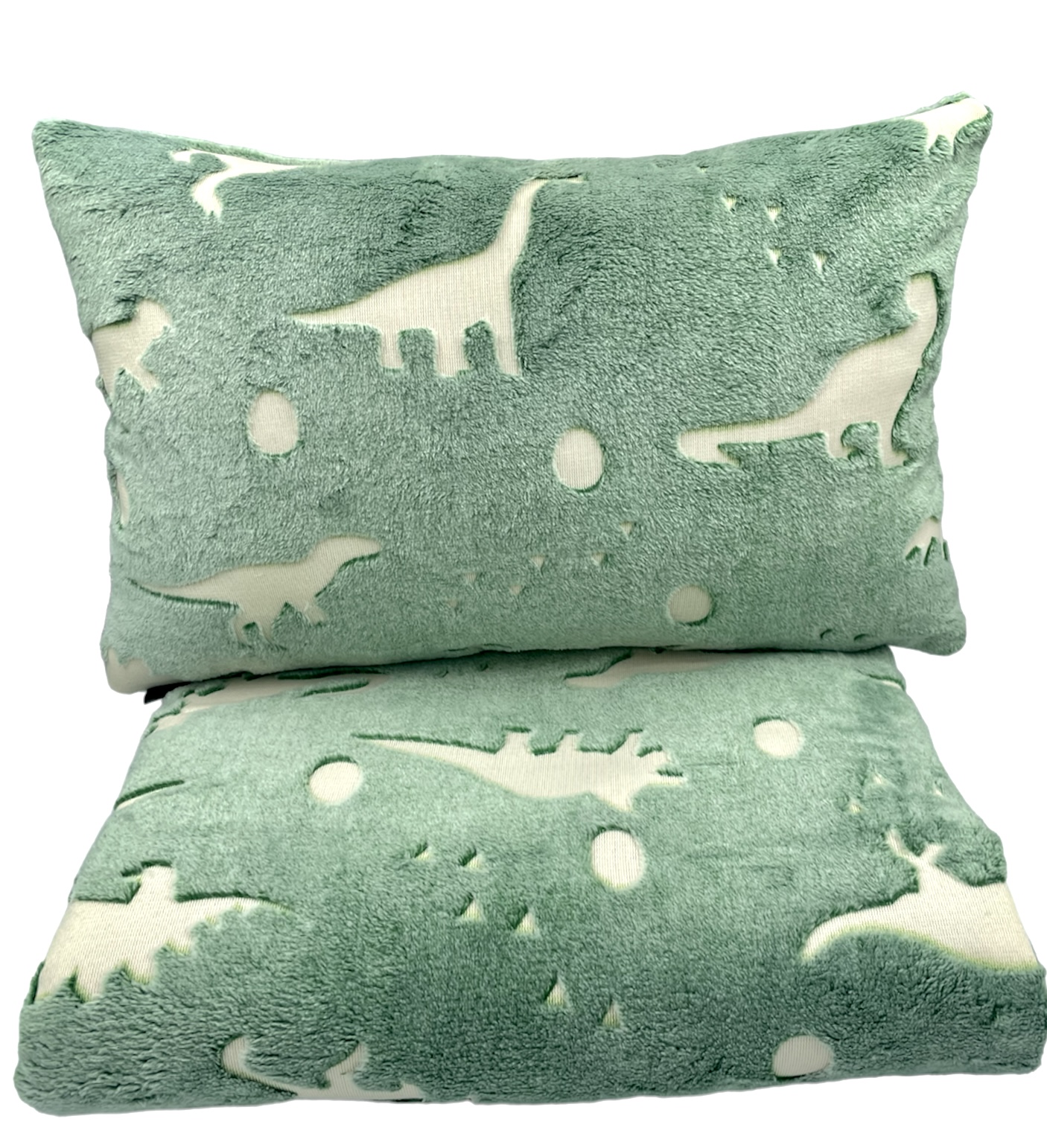 Komplet_Kocyk_Poduszka_Dinozaury_swiecacy_w_ciemnosci