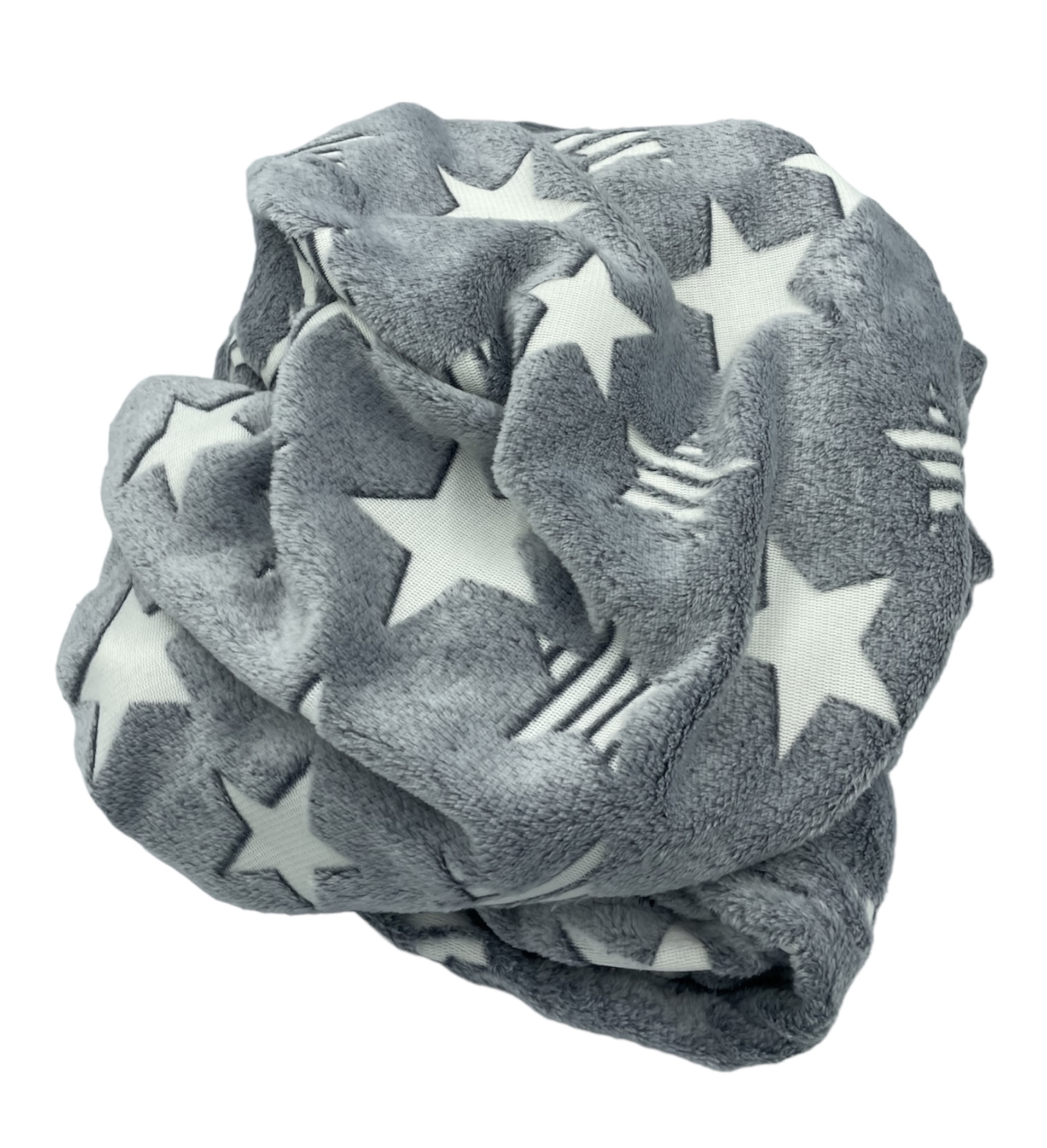 Komplet_Kocyk_Poduszka_Gwiazdy_szare_swiecacy_w_ciemnosci