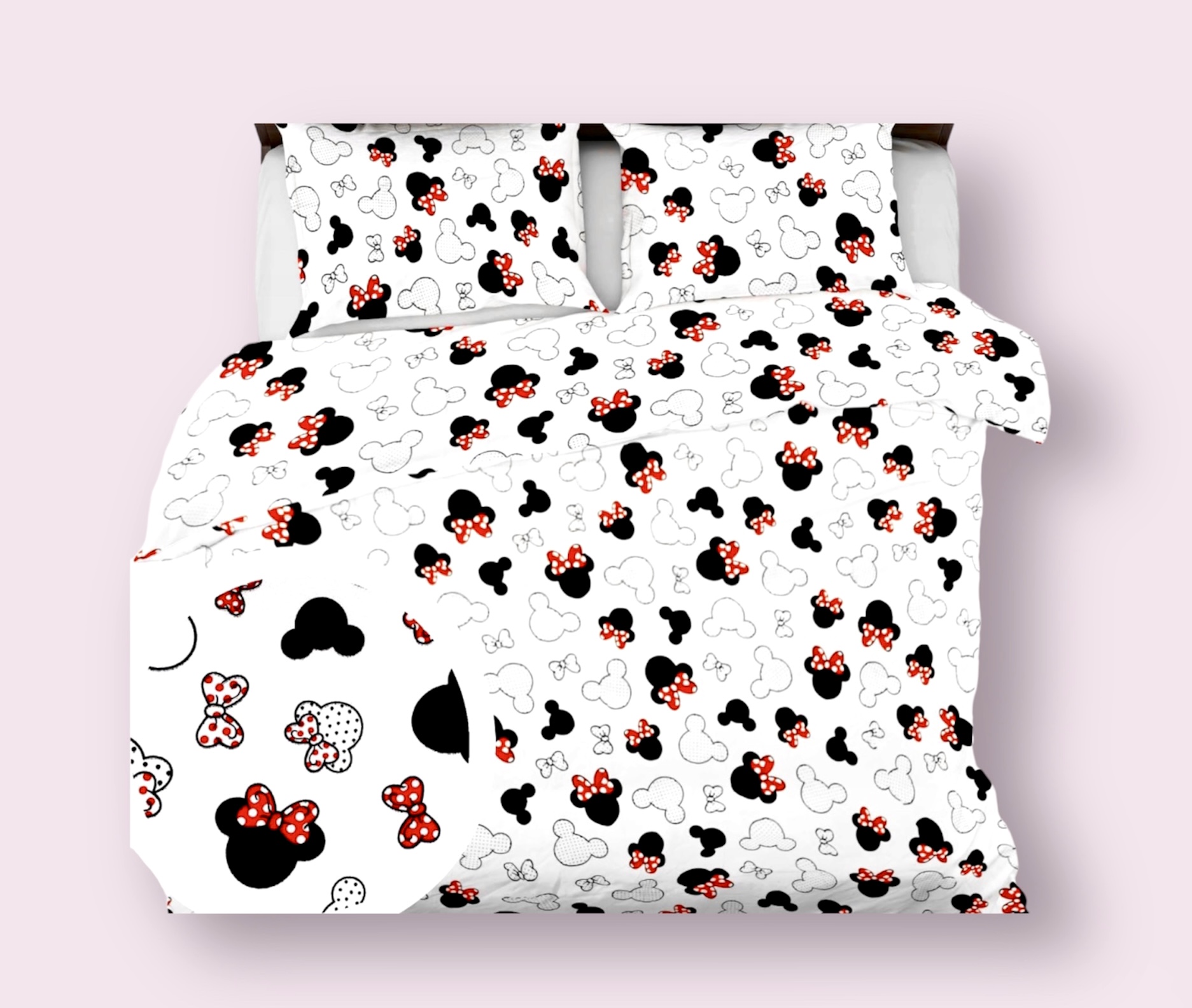 Komplet_poscieli_100%_bawelna_wzor_Myszki_czarno-czerwone