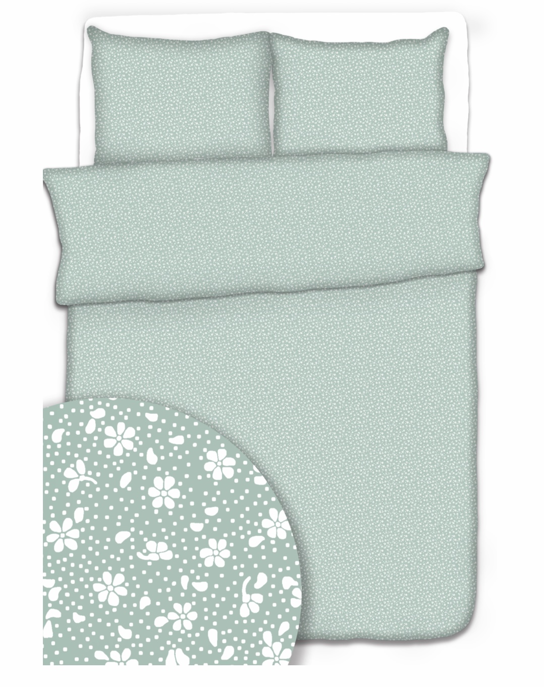 Komplet_poscieli_kora_100%_bawelny_wzor_laczka_seledyn