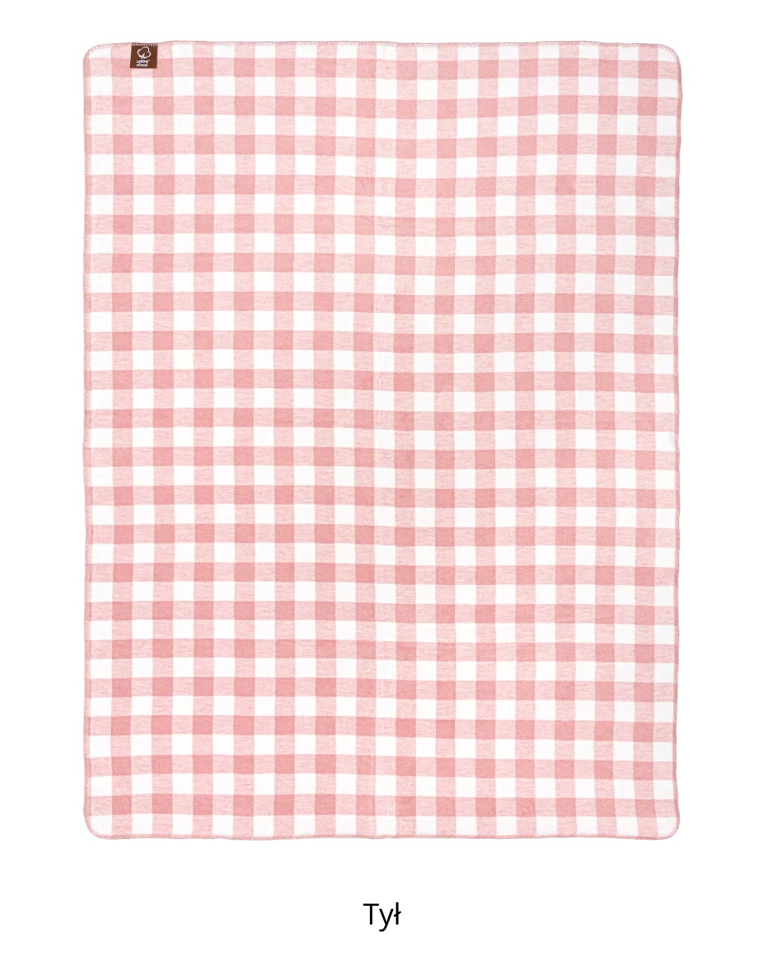 Koc_bawelniany_Cotton_Cloud_wzor_piknikowy_klasyk_rozowy_kratka