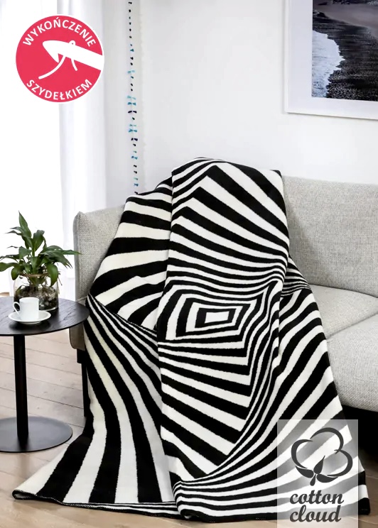 Koc_bawelniany_Cotton_Cloud_wzor_paski_zebra_150x200