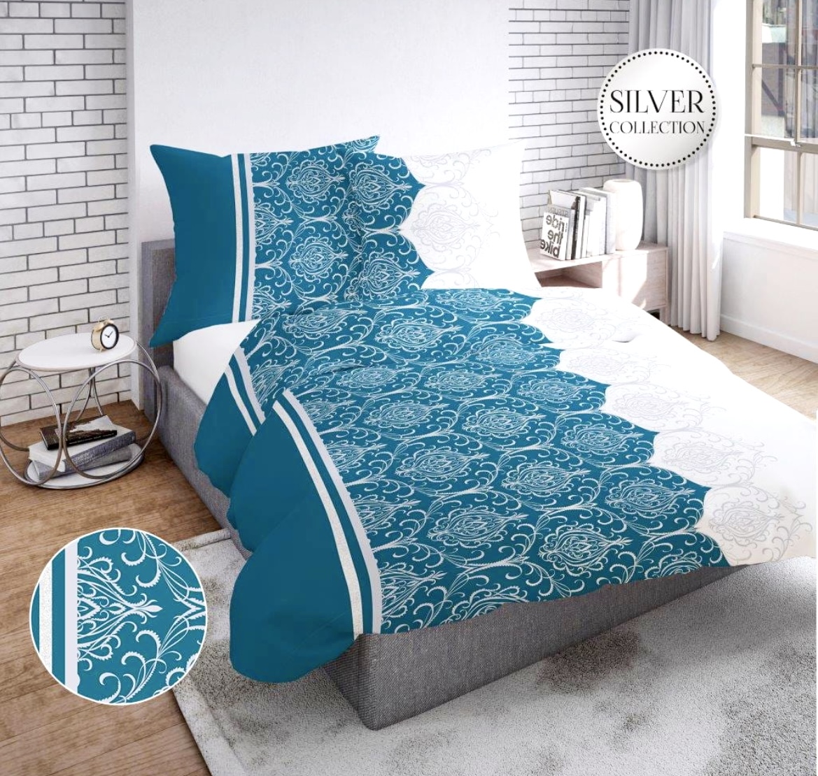 Komplet_poscieli_satyna_lux_wzor_ornament_turkus_