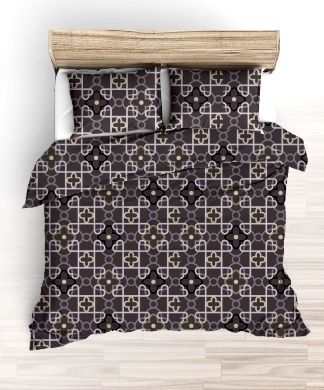 Komplet_poscieli_100%_bawelna_premium_200x220_geometryczny_na_czarnym