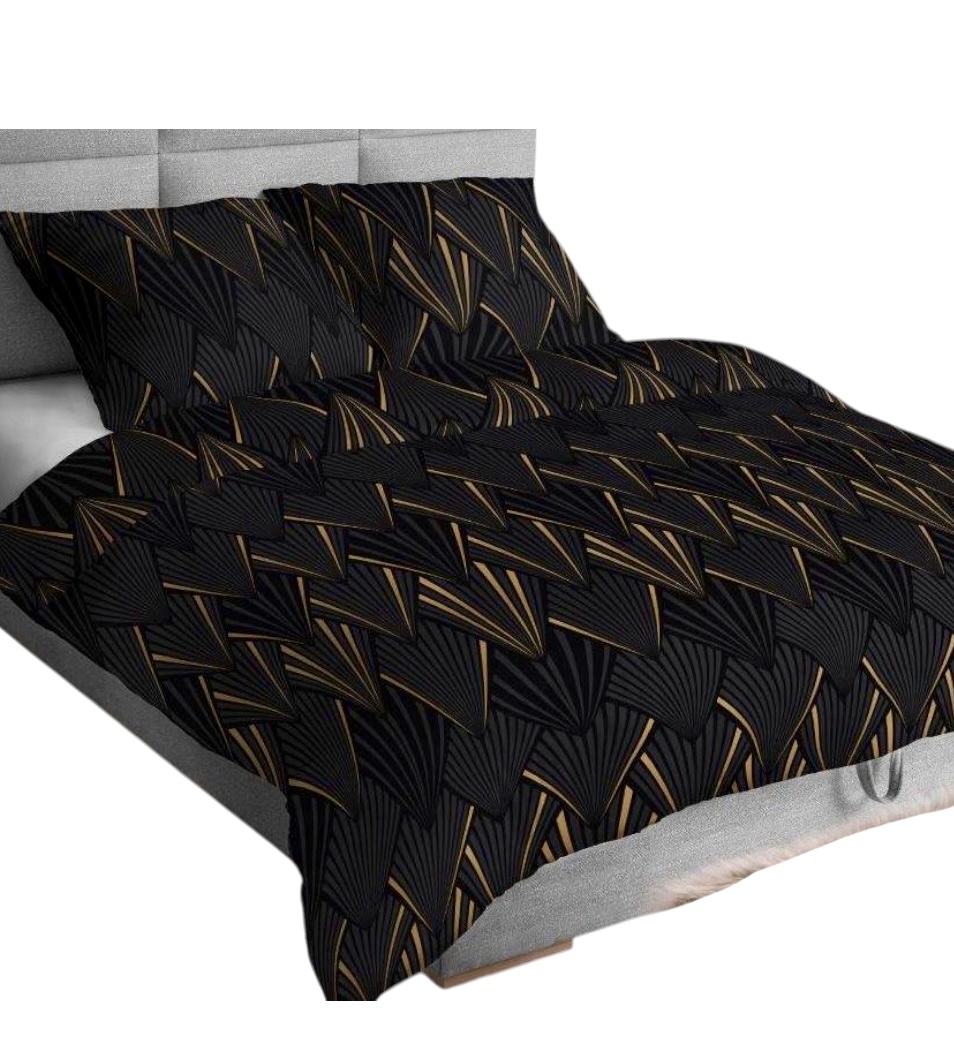 Komplet_poscieli_satyna_lux_100%_bawelna_wzor_paski_geometria_czarny