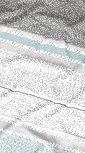 Komplet_poscieli_satyna_100%_bawelna_lux_wzor_ornament_seledyn_szary