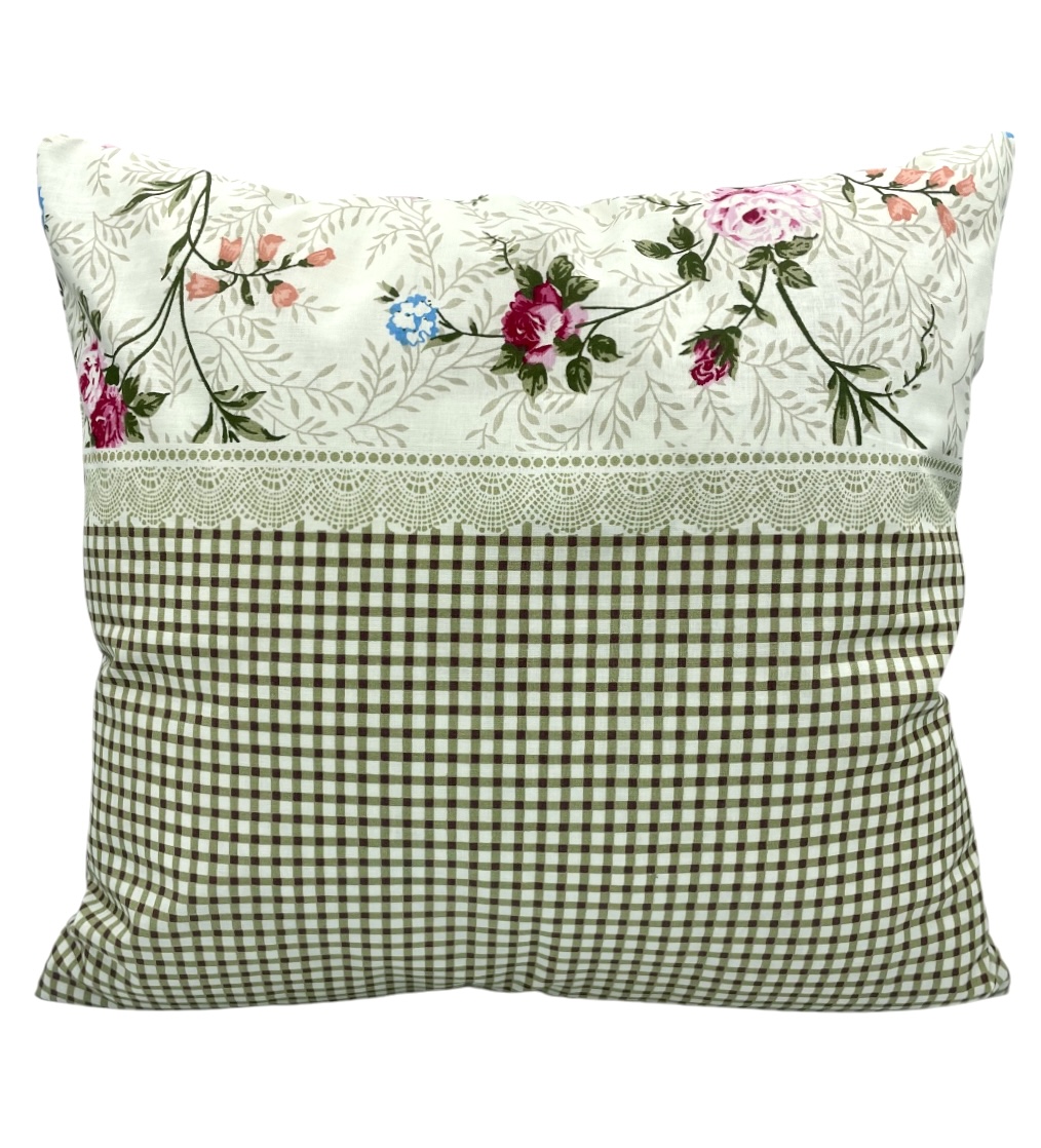 Poszewka_100%_bawelna_wzor_rozyczki_kratka