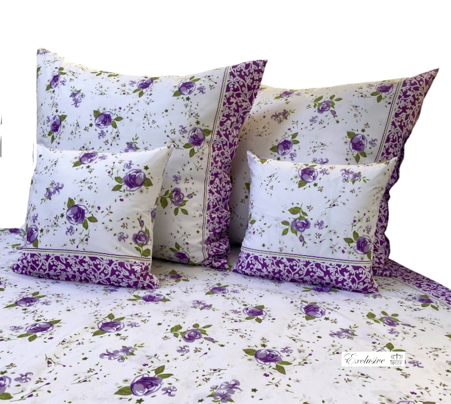 Komplet_poscieli_100%_bawelna_160x200_wzor_roze_fiolet