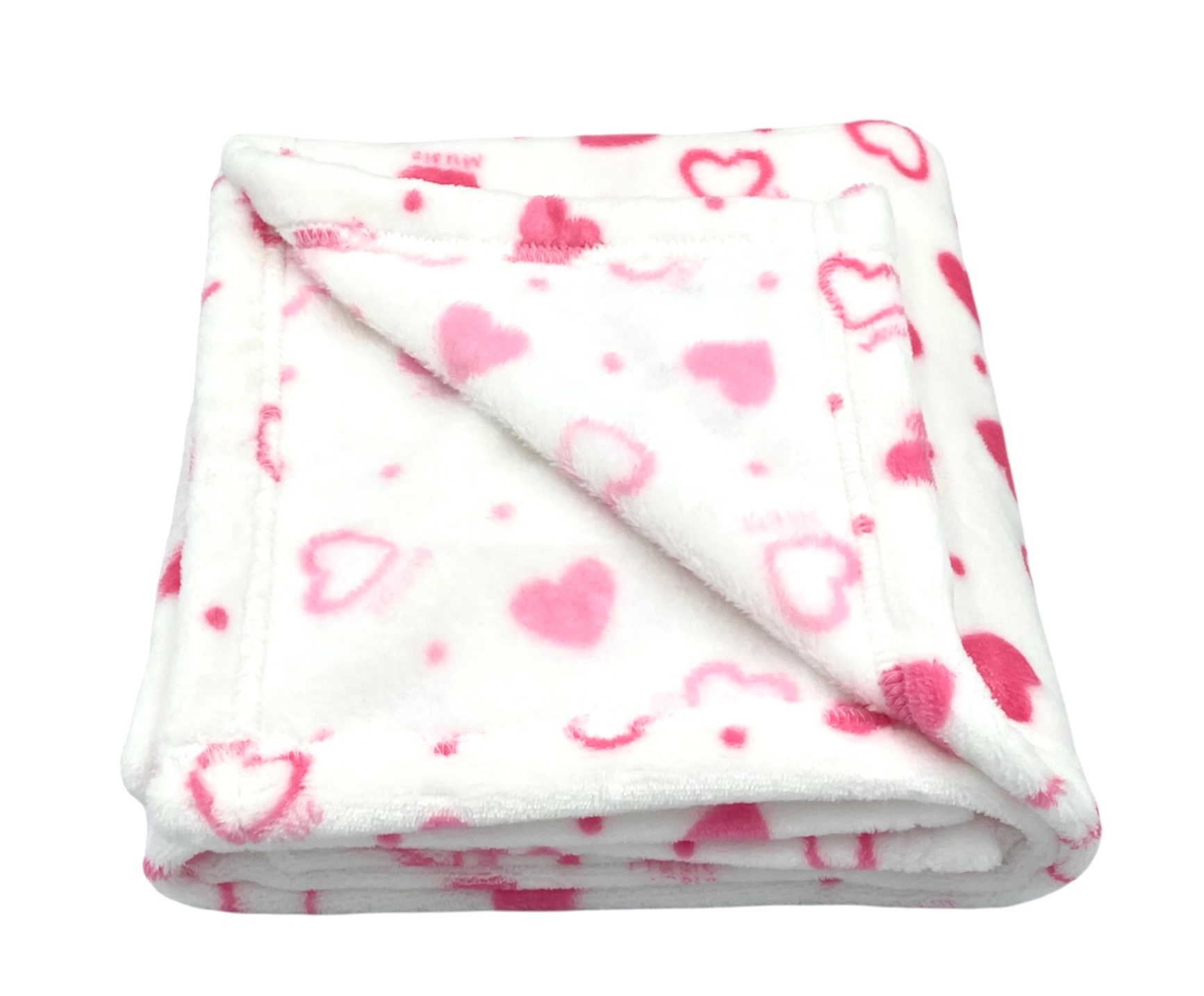 Kocyk_plusz_Serduszka_do_chrztu_kolyski_