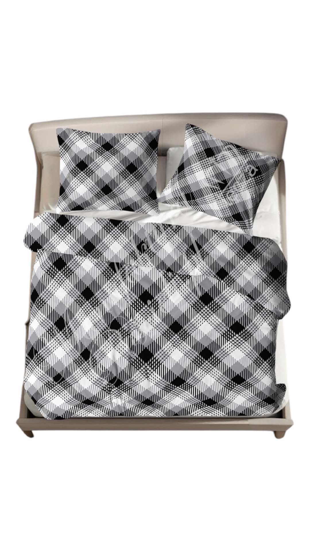 Komplet_poscieli_100%_bawelna_premium_krata_czarno-szaro-biala