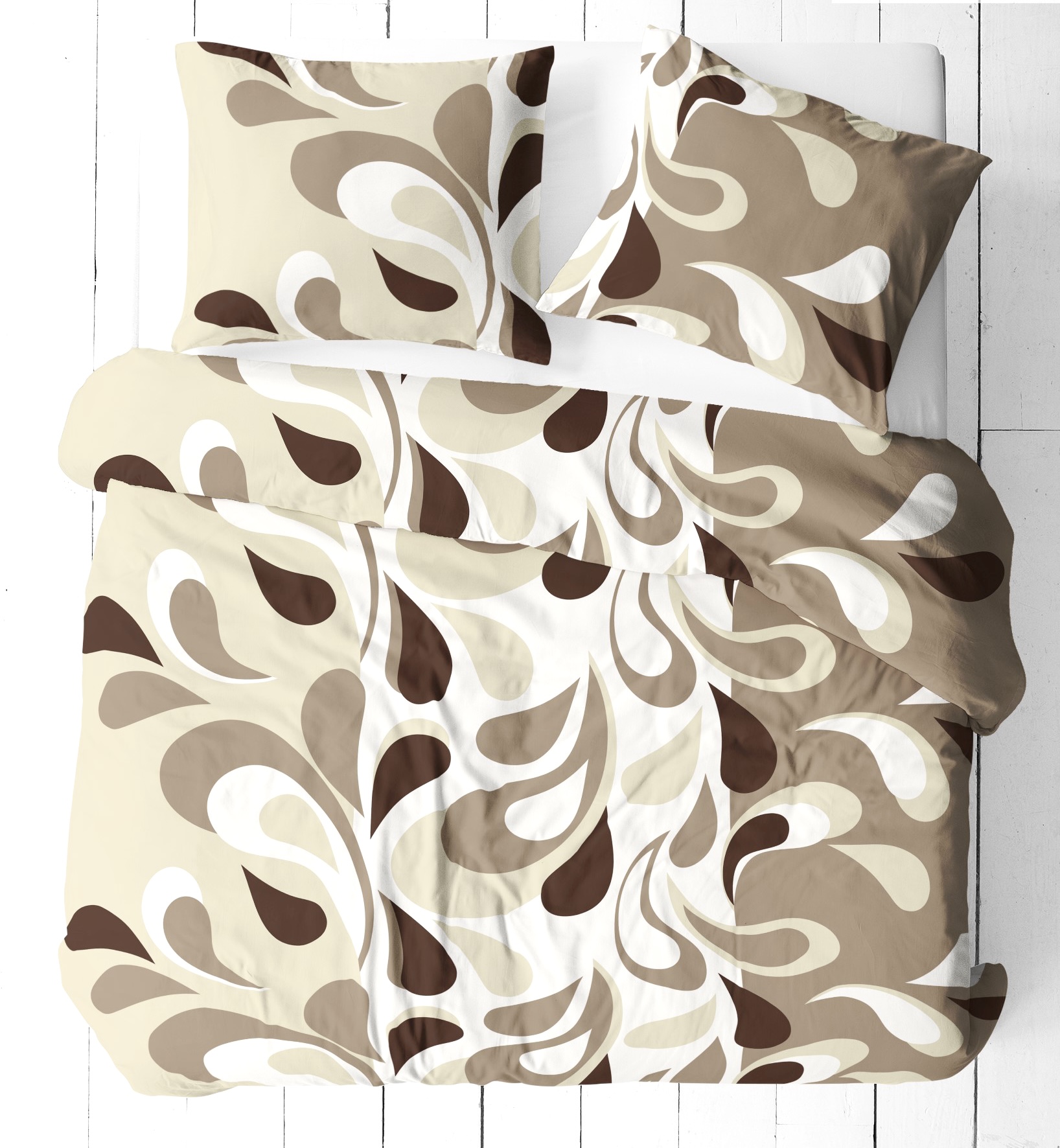 Komplet_poscieli_kora_premium_100%_bawelny_200x220cm_wzor_Lezki_braz